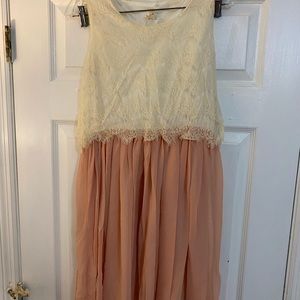 Lace mixed media dress